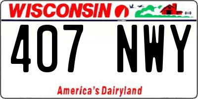WI license plate 407NWY