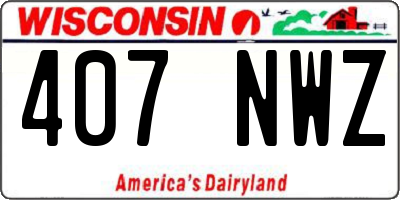 WI license plate 407NWZ