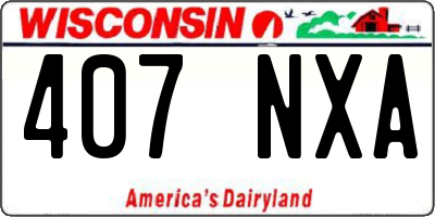 WI license plate 407NXA