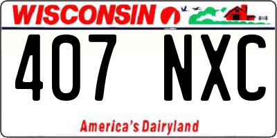WI license plate 407NXC