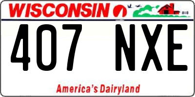 WI license plate 407NXE