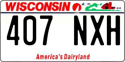 WI license plate 407NXH
