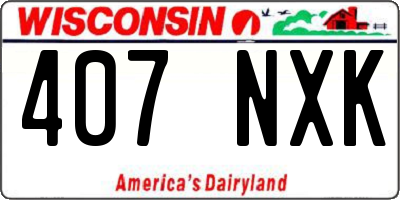 WI license plate 407NXK