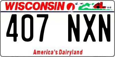 WI license plate 407NXN