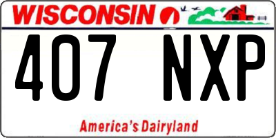 WI license plate 407NXP