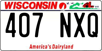 WI license plate 407NXQ