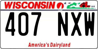 WI license plate 407NXW