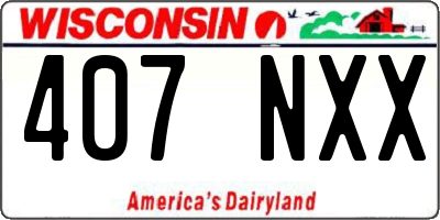 WI license plate 407NXX