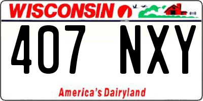 WI license plate 407NXY