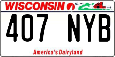WI license plate 407NYB