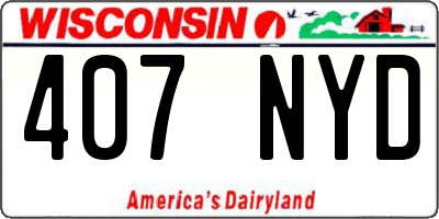 WI license plate 407NYD