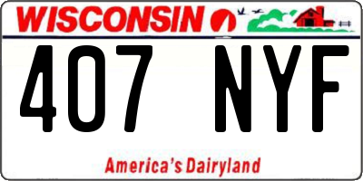 WI license plate 407NYF