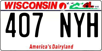 WI license plate 407NYH