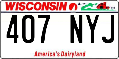WI license plate 407NYJ