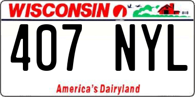 WI license plate 407NYL
