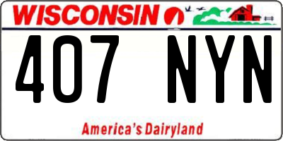 WI license plate 407NYN