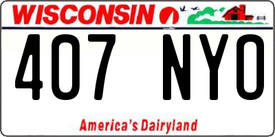 WI license plate 407NYO