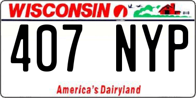 WI license plate 407NYP
