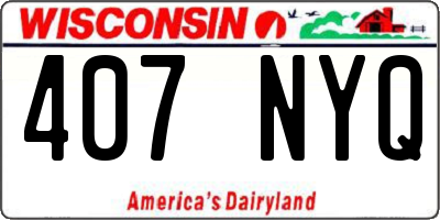 WI license plate 407NYQ