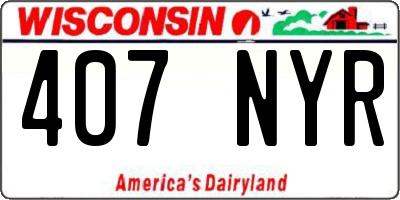 WI license plate 407NYR