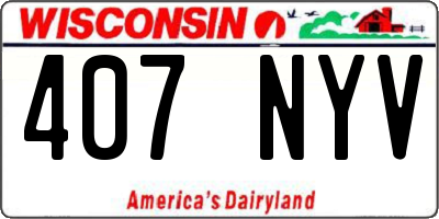 WI license plate 407NYV