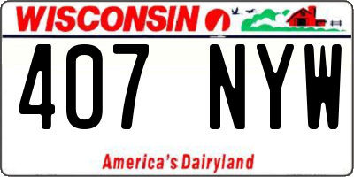 WI license plate 407NYW