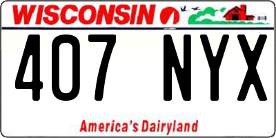WI license plate 407NYX