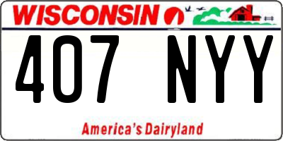 WI license plate 407NYY