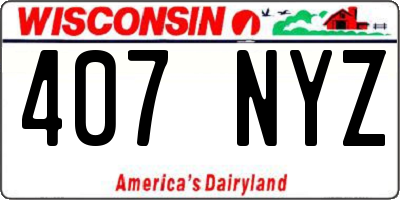 WI license plate 407NYZ