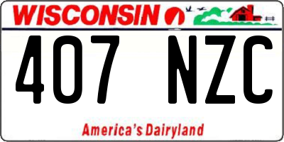 WI license plate 407NZC