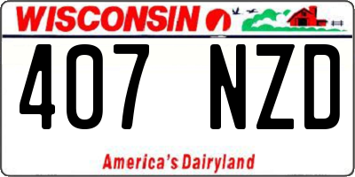 WI license plate 407NZD