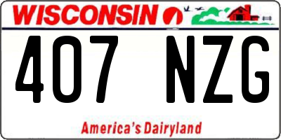 WI license plate 407NZG