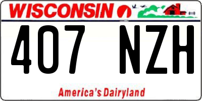 WI license plate 407NZH