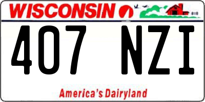 WI license plate 407NZI