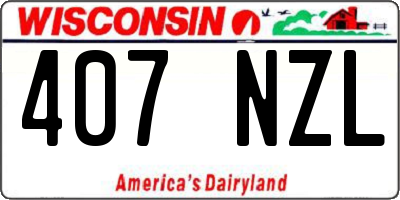 WI license plate 407NZL