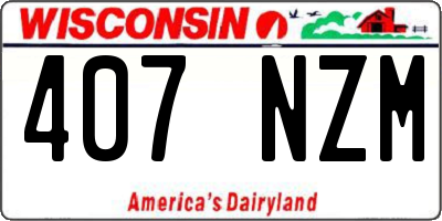 WI license plate 407NZM
