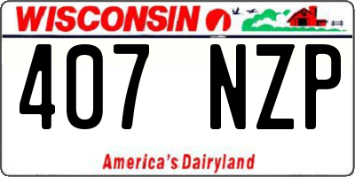 WI license plate 407NZP