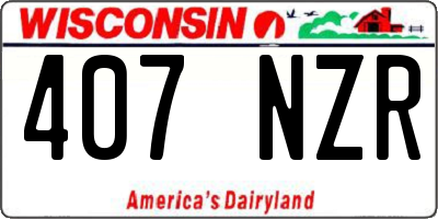 WI license plate 407NZR