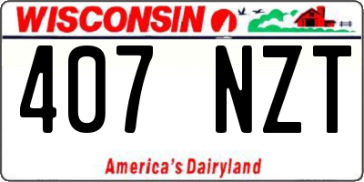 WI license plate 407NZT