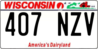 WI license plate 407NZV