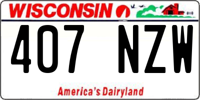 WI license plate 407NZW