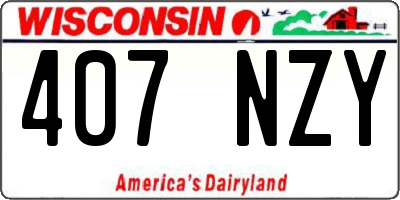 WI license plate 407NZY
