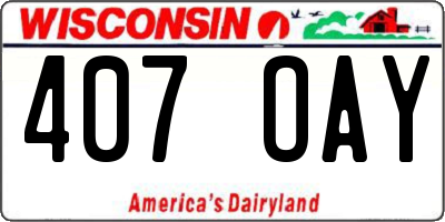 WI license plate 407OAY