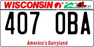 WI license plate 407OBA