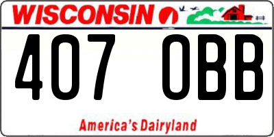 WI license plate 407OBB