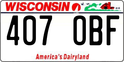 WI license plate 407OBF