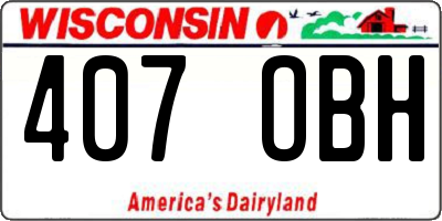 WI license plate 407OBH