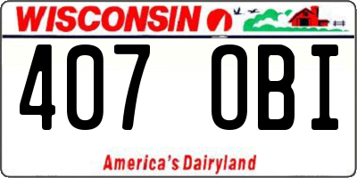 WI license plate 407OBI