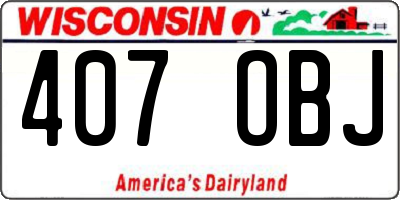 WI license plate 407OBJ