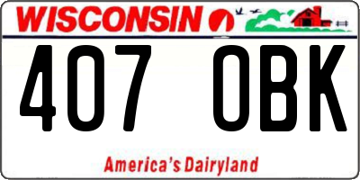 WI license plate 407OBK